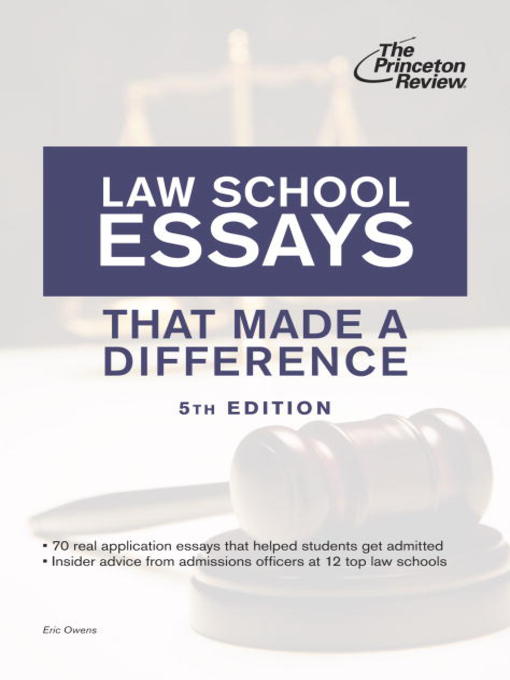 Title details for Law School Essays That Made a Difference by Princeton Review - Available